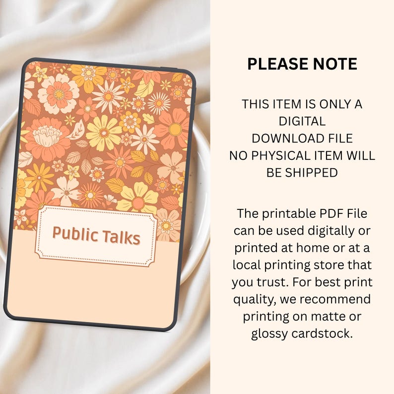 Ref Talking Notes JW Public Talk Notes Printable – Ministry Speaker Notebook (digital ...