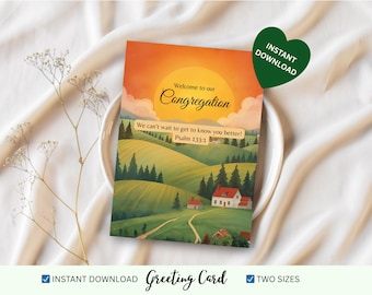 Tarjeta de bienvenida a nuestra congregación, Salmo 133:1, regalo de los Testigos de Jehová (descarga digital)