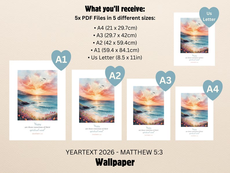JW Year Text 2026 Wall Art Printable | Jehovah’s Witness Matthew 5:3 ...
