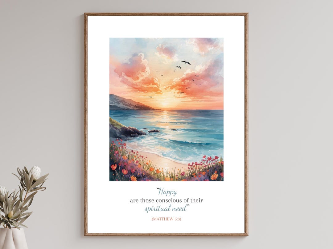 JW Year Text 2026 Wall Art Printable | Jehovah’s Witness Matthew 5:3 ...