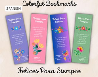 Spanish JW Convention 2026 Bookmarks Eternal Happiness Printable Floral Bookmark Set Digital Download Jehovah’s Witness Convention Keepsake