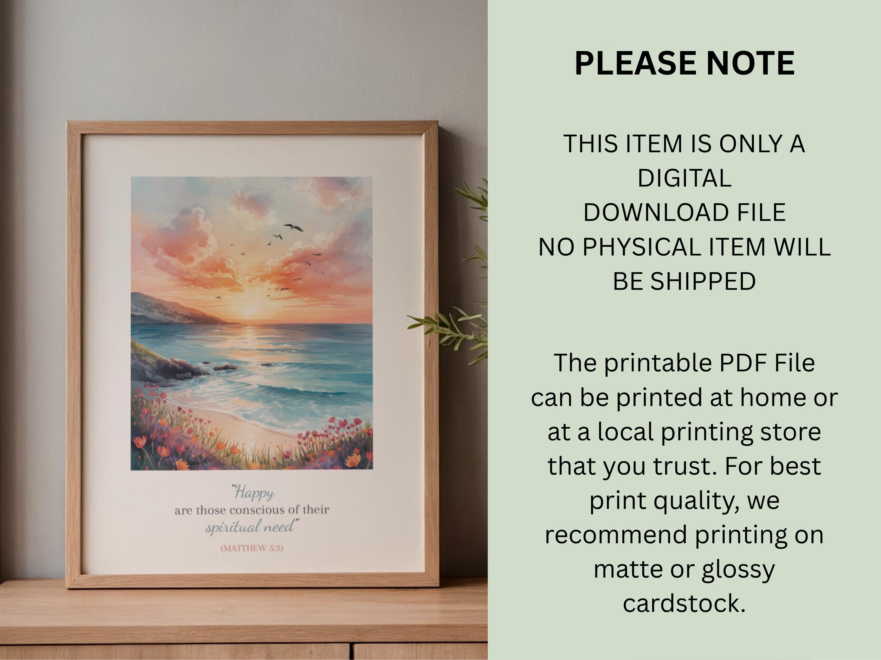 JW Year Text 2026 Wall Art Printable | Jehovah’s Witness Matthew 5:3 ...