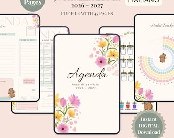 Agenda JW Pioneer 2026–2027 Capybara JW Ministry Planner PDF Agenda giornaliera, settimanale e mensile Download digitale Versione italiana