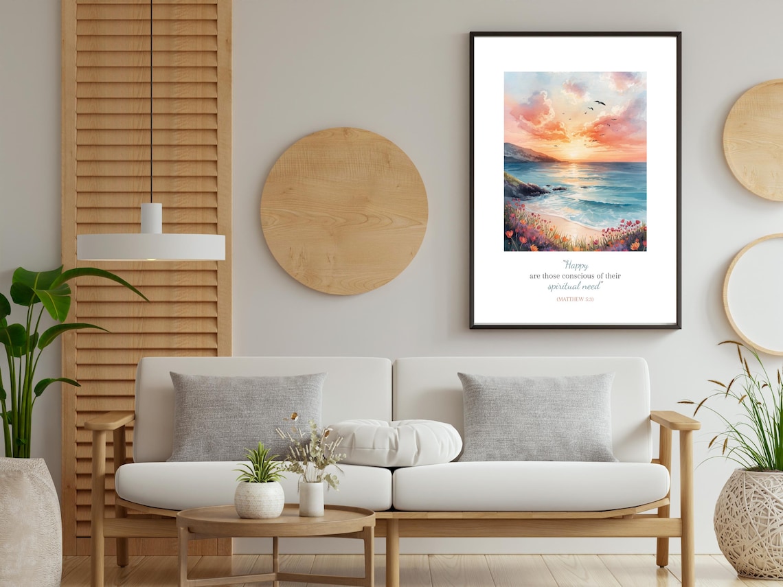 JW Year Text 2026 Wall Art Printable | Jehovah’s Witness Matthew 5:3 ...