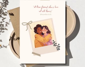 JW Encouragement Greeting Card for Sister Printable A True Friend Shows Love at All Times Jehovah’s Witness Digital Download Christian Gift