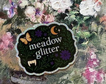 Adesivo glitterato con logo Meadow Glitter