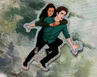 Klammeraffe Glitzer Sticker Twilight Edward & Bella