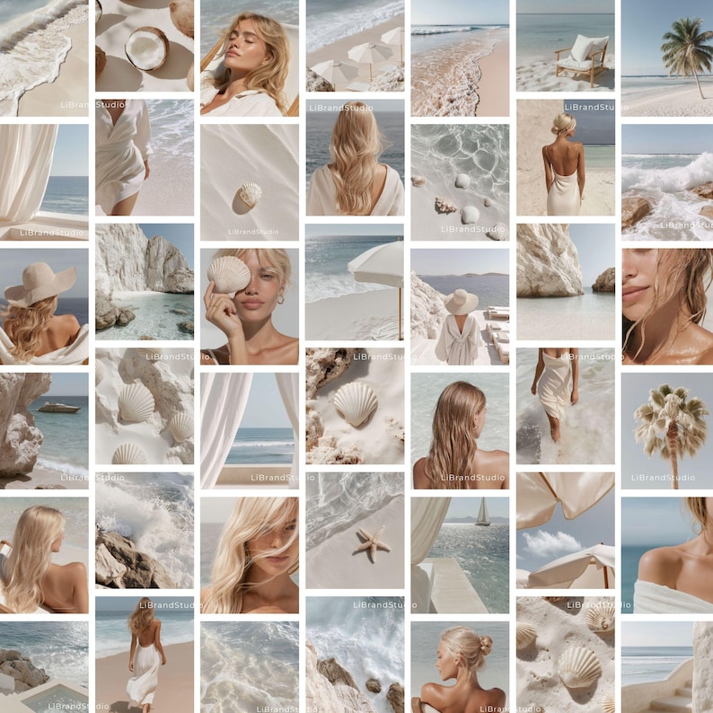 Coastal AI Stock Photos | Beach Summer Vibes Images (Digital Download) image 3