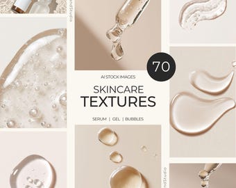Aesthetic Skincare Serum Textures - AI stock photos for Branding | Social Media | Product Mockups. Minimal Pastel Images (Digital Download)