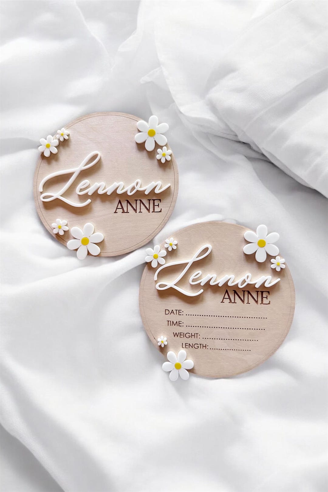 Baby Name Announcement Sign & Birth Stats Board | Daisy Birth ...