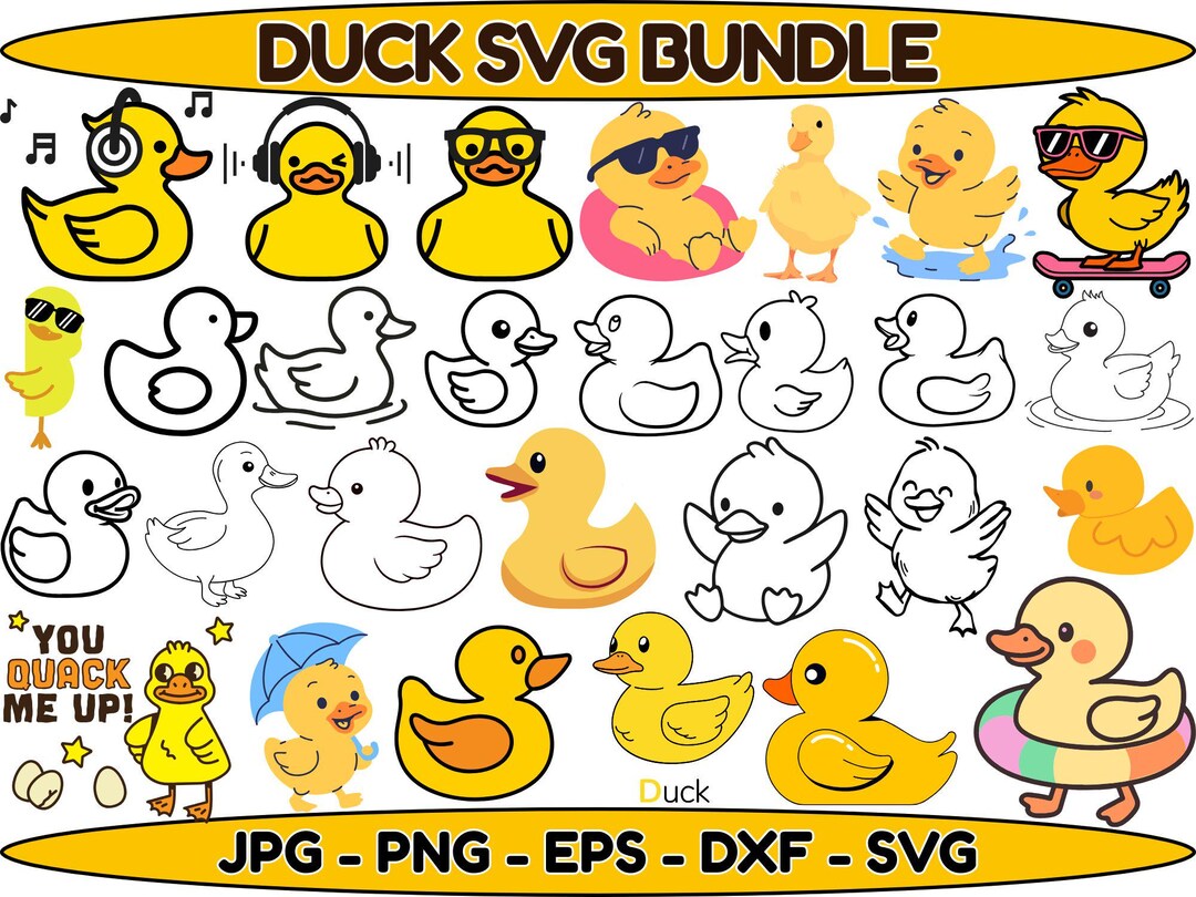 Duck SVG Bundle: Rubber Ducky Clipart, Cut File (digital Download) - Etsy