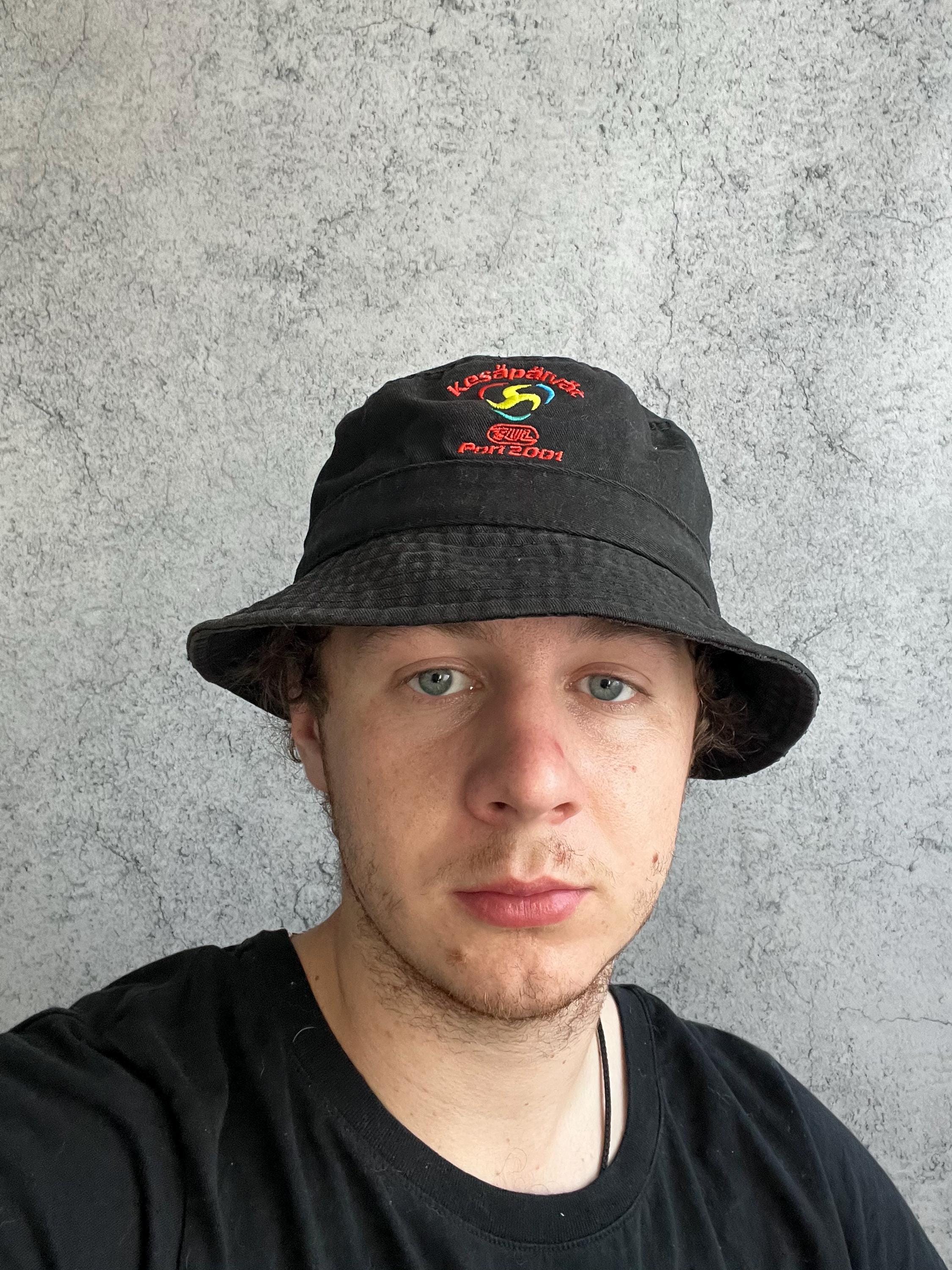 00s julius coated bucket hat バケットハット y2k Vintage Bucket Hat 2001 Y2K Style Black 00s Rare - Etsy