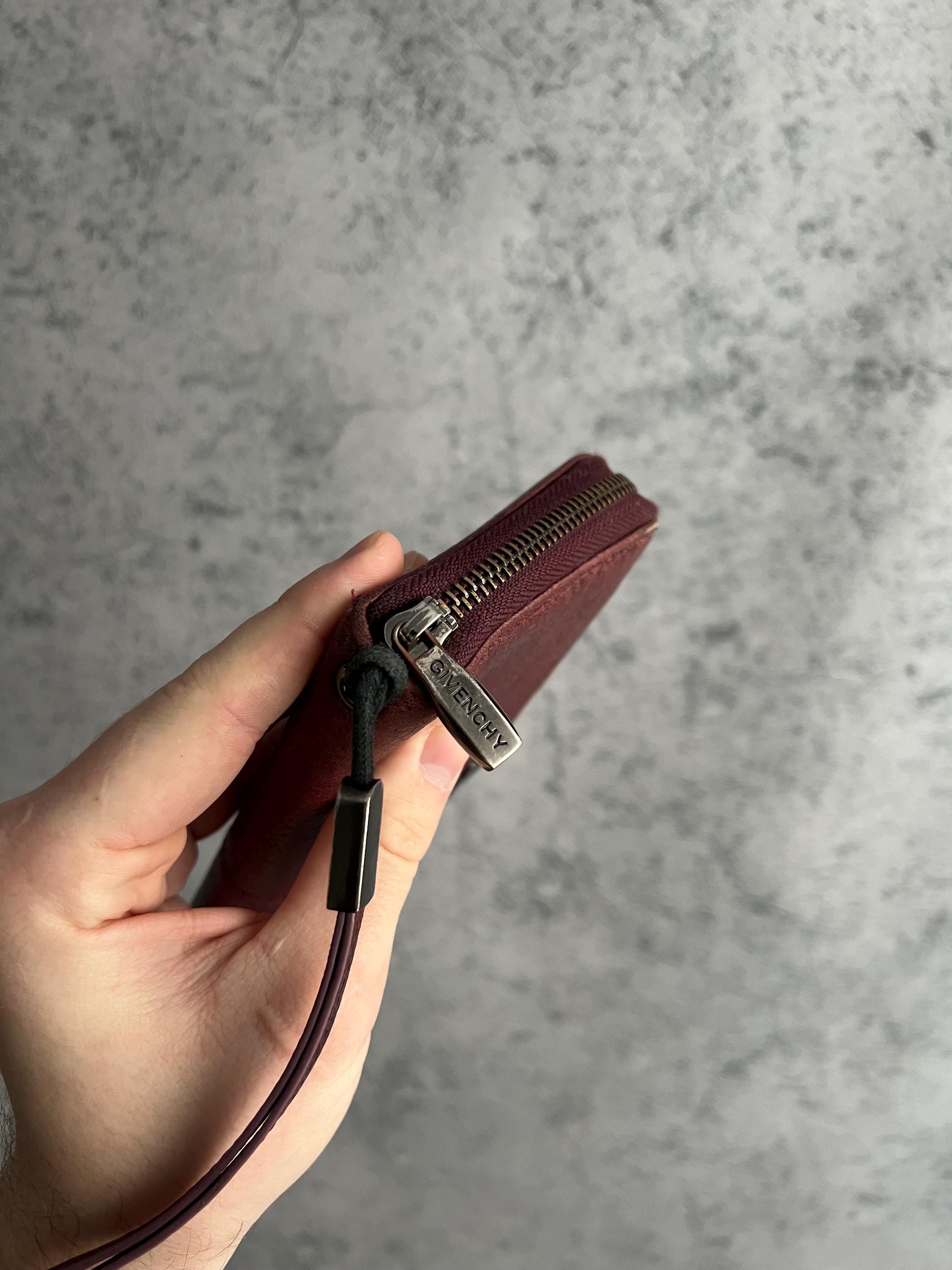 Givenchy Leather Wallet Purse Zip Around Red Luxury - Etsy