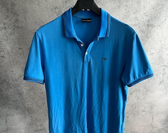 Polo casual da uomo Emporio Armani, blu, taglia L.
