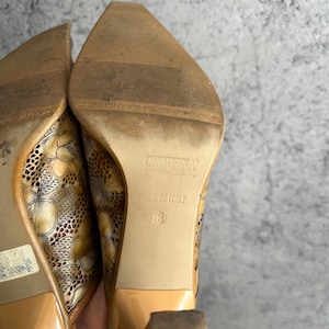 Vintage Leather Mules Floral Tooled Slip On Heels Shoes image 9