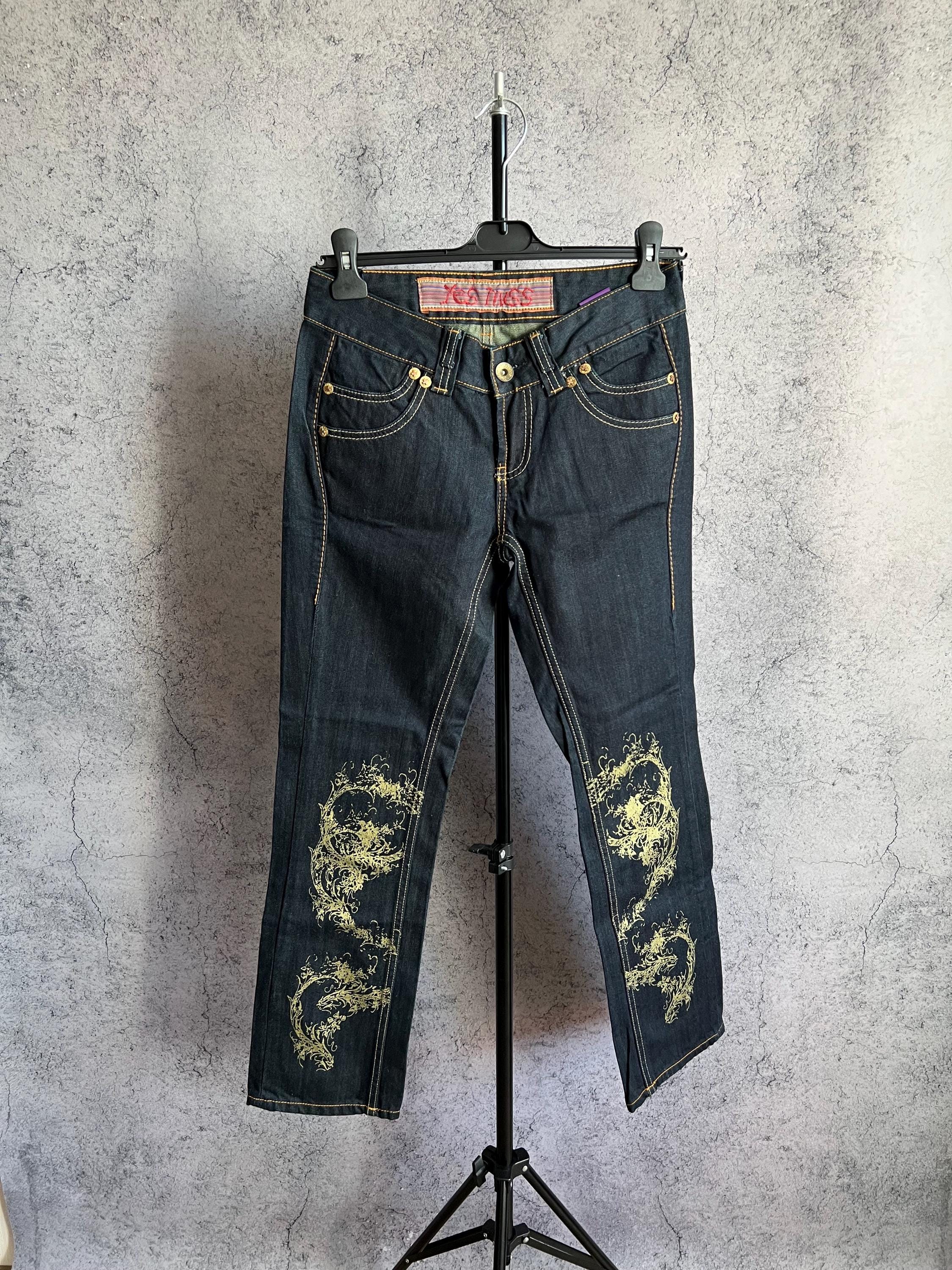 Y2K Dragon Print Jeans, Japanese Style Denim (size 28) - Etsy