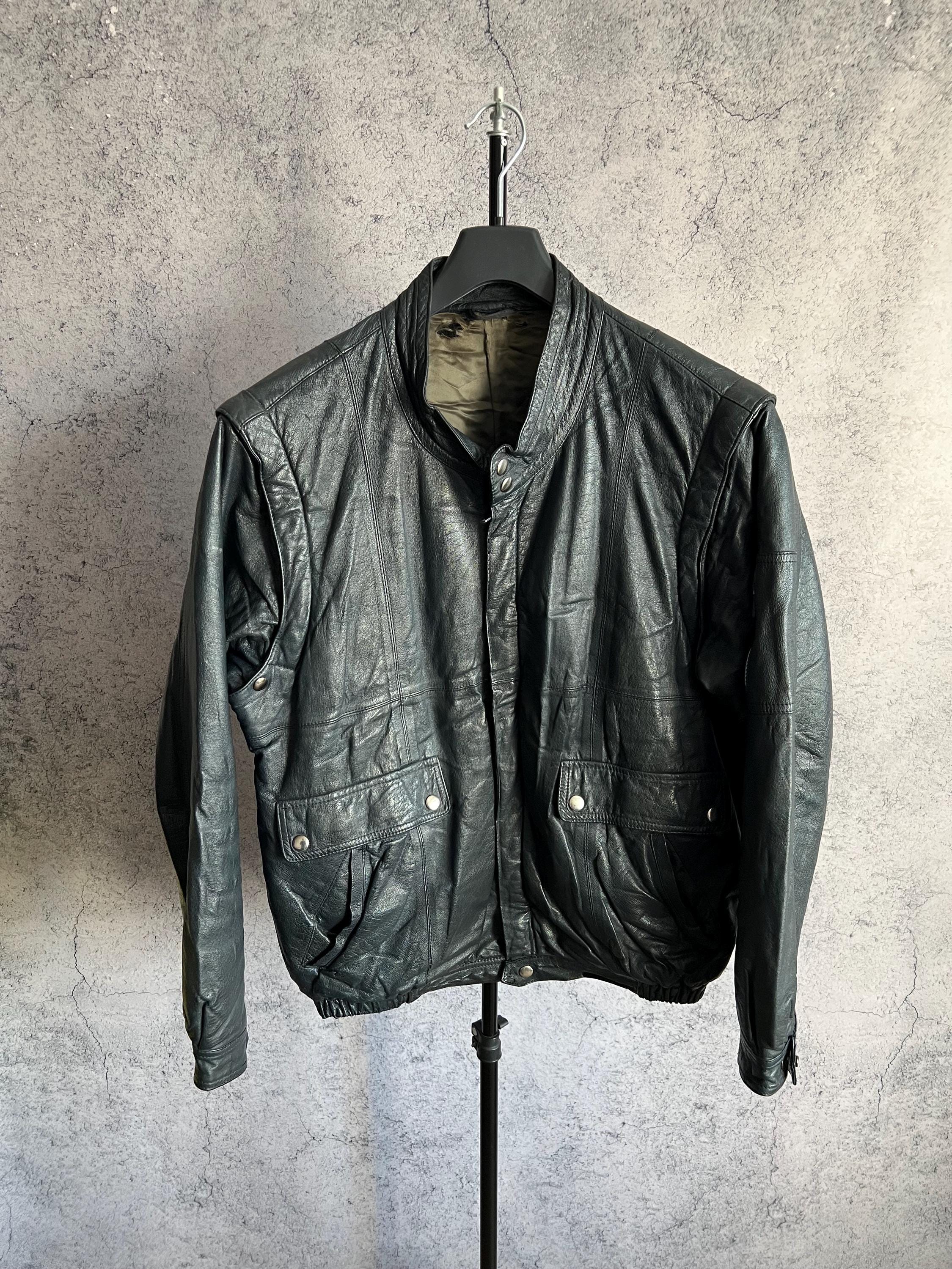 Vintage Real Leather Jacket Transformer Into Vest Mens Size L - Etsy