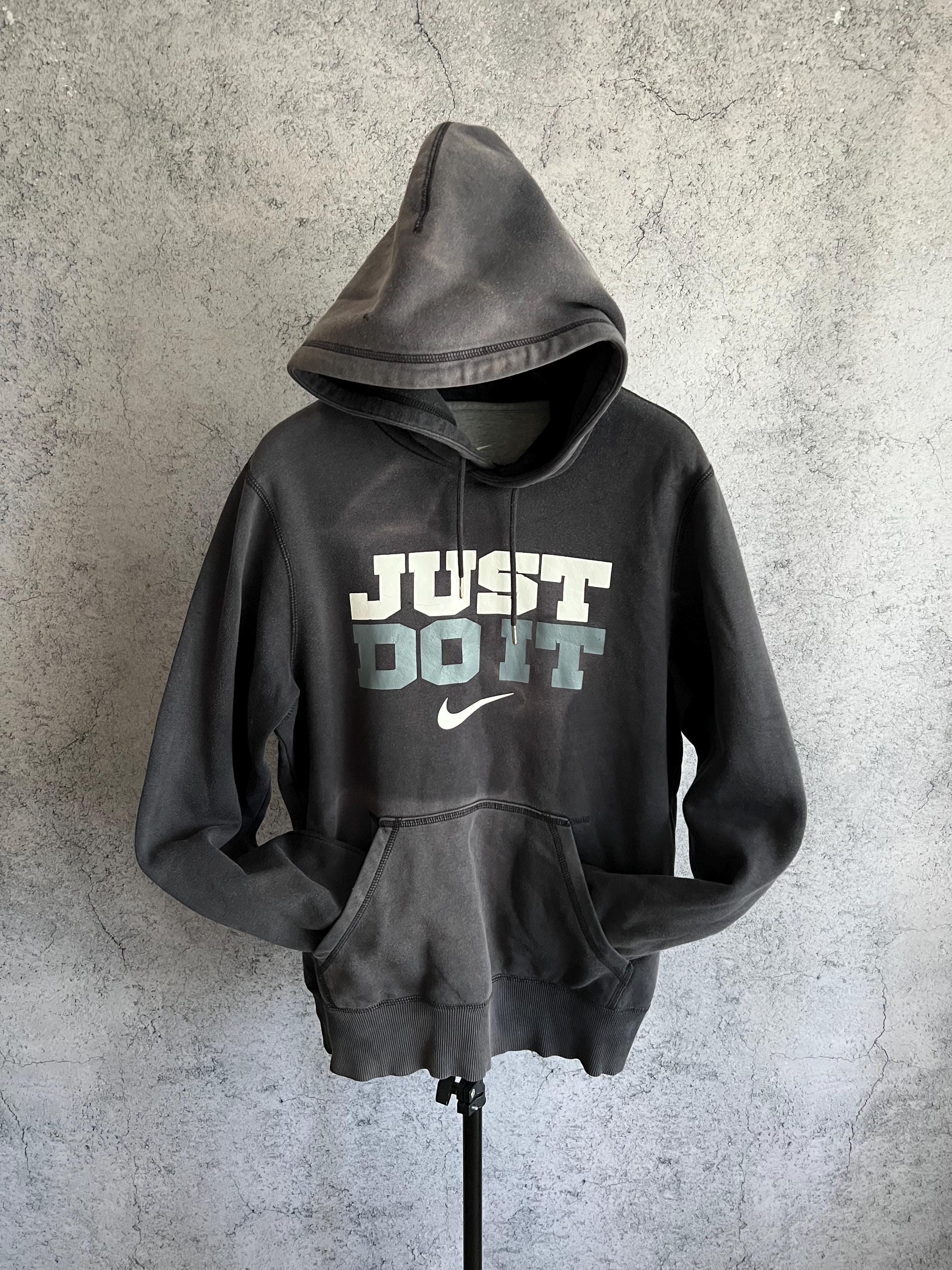 ヴィンテージ ナイキ「Just Do It」パーカー、フェードグレー、メンズ 