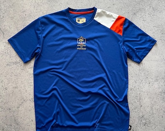 FFF Equipe De France Soccer Jersey Blue Mens size XL Football T-Shirt