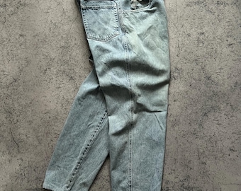 Pantalones vaqueros vintage Hugo Boss de los años 80 para hombre, de mezclilla azul, estilo casual y raros.