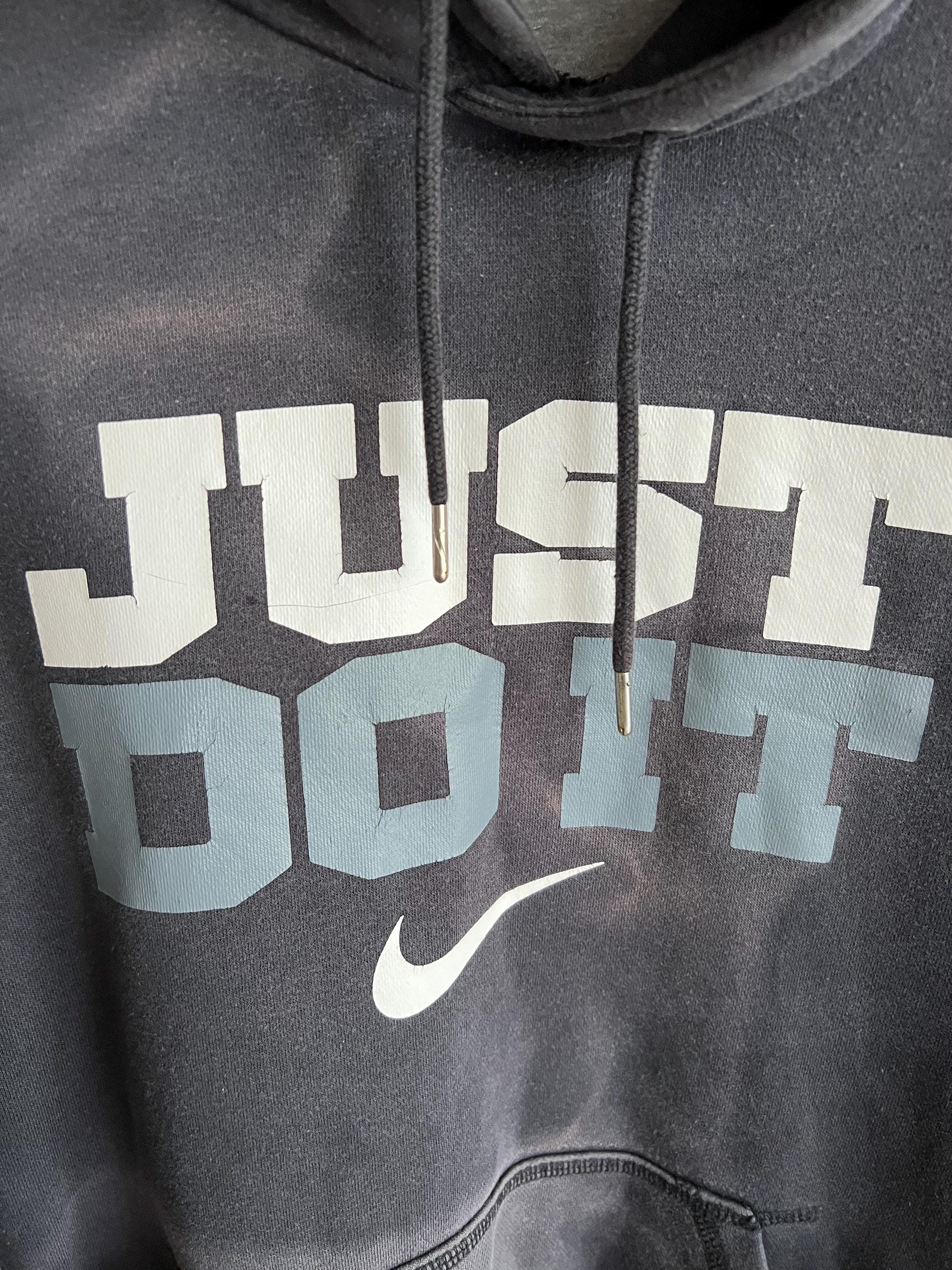ヴィンテージ ナイキ「Just Do It」パーカー、フェードグレー、メンズ 
