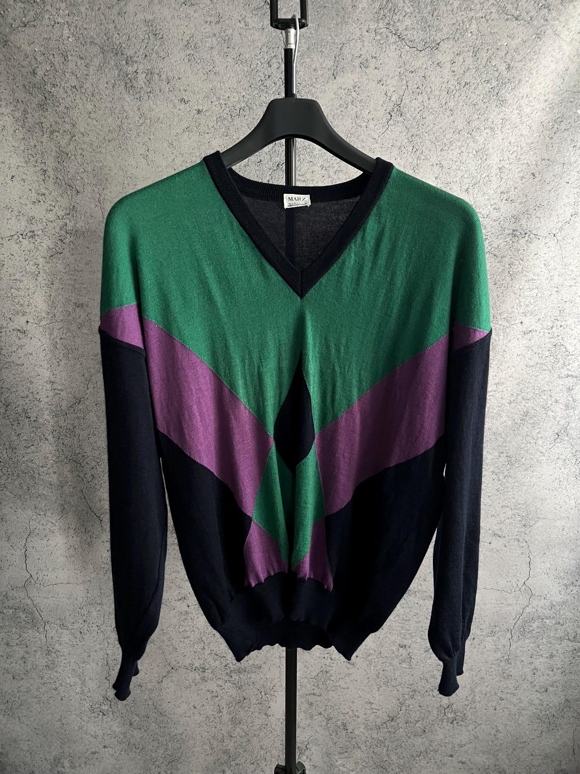 Vintage Marz Wool Sweater Made In West Germany Pullover 90s, foto 1 di 5