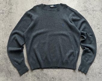 Vintage Polo Ralph Lauren Lambswool Sweater 2000s Blue Mens size XL Longsleeve Pullover