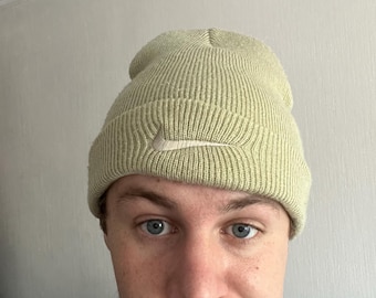 cream nike beanie