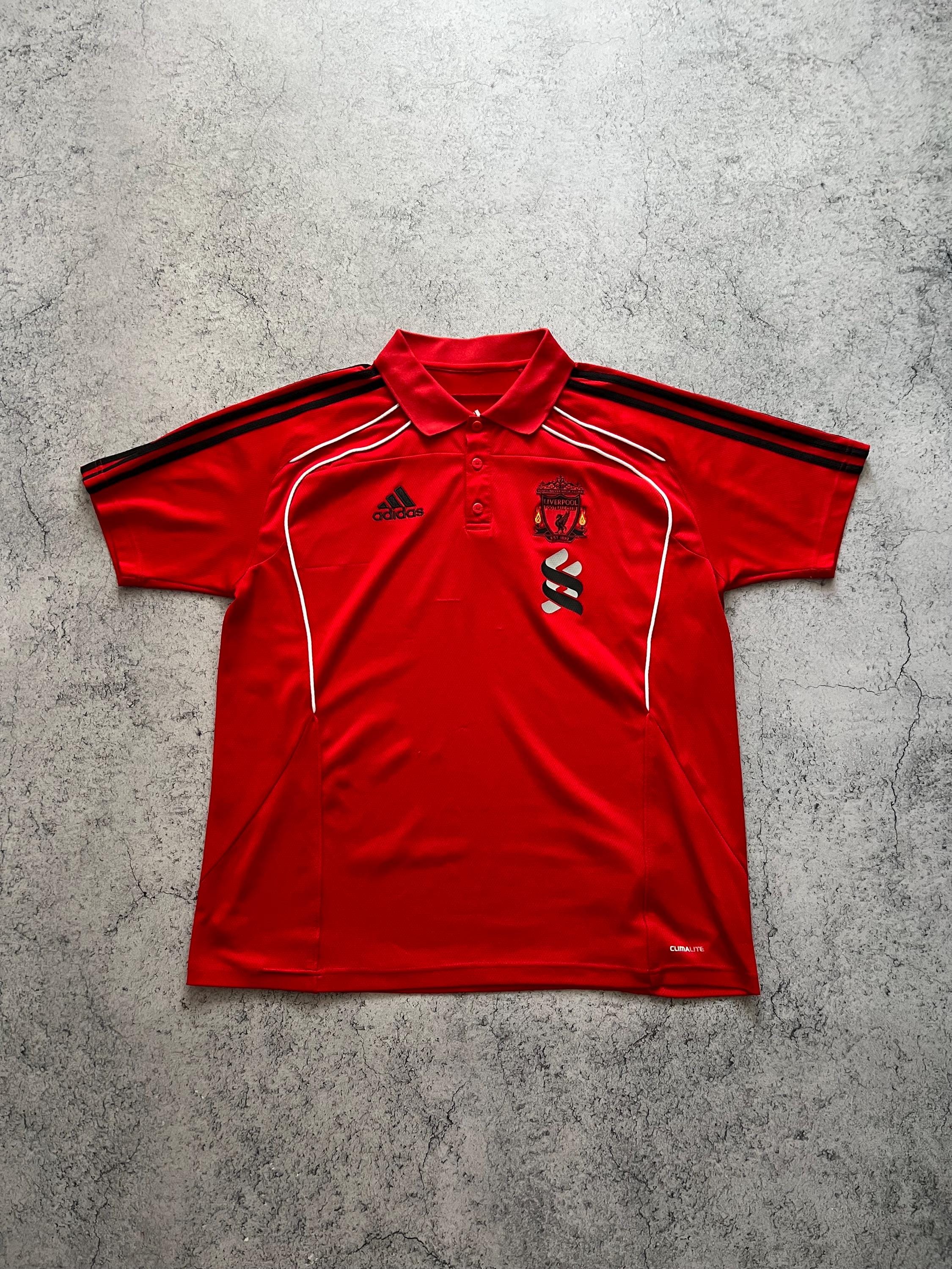 ウェア  90s Vintage Soccer Polo Jersey Adidas Liverpool 2010 Soccer Jersey Mens Football Polo Shirt Red