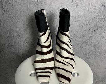 Vintage Colette Zebra Print Heels Shoes Women Luxury Y2K