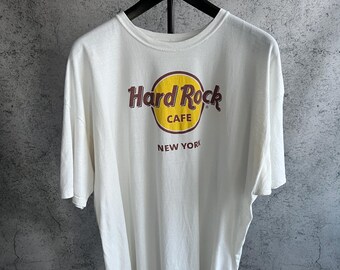 Maglietta vintage Hard Rock Cafe New York bianca stampata Y2K