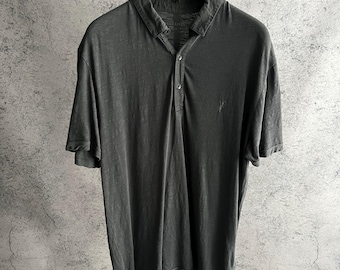 T-shirt polo Allsaints casual grigia con mini logo Hype