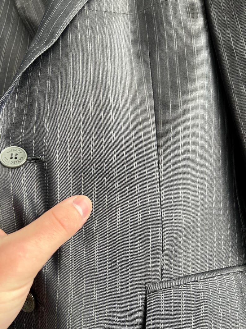 Versace Collection Striped Suit Classic Formal Suit Luxury size 50R image 19