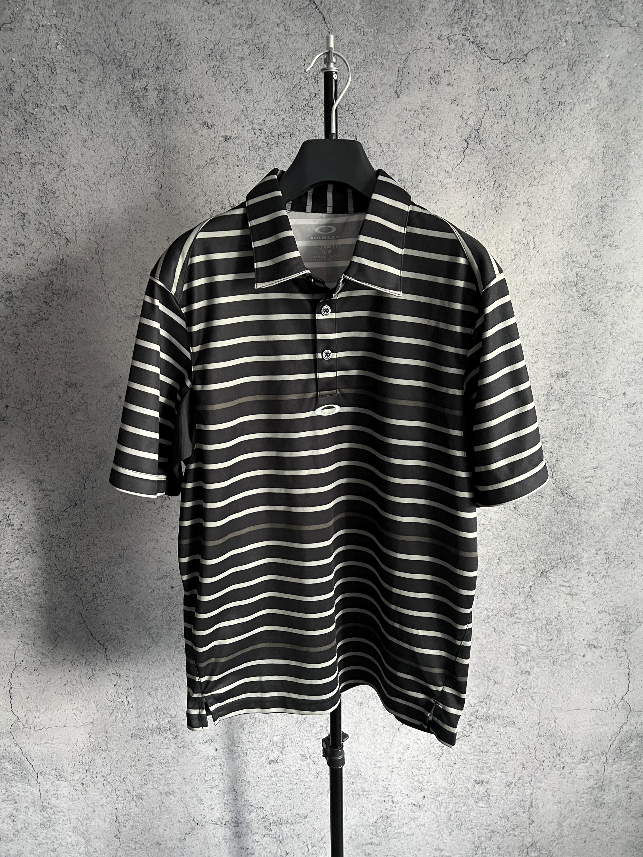 Vintage Oakley Striped Polos T-shirt Y2K Mens Size S Regular Fit 