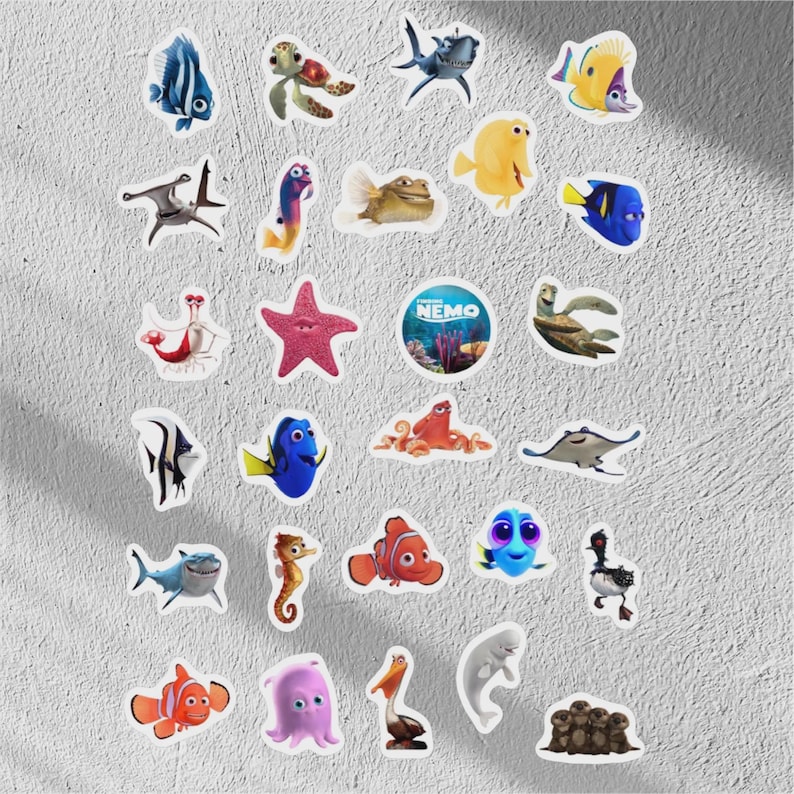 Finding Nemo Stickers: Vinyl, Waterproof, Cupcake Toppers - Etsy