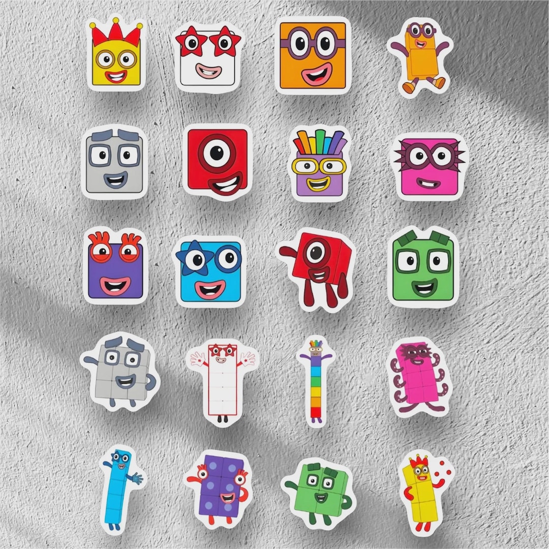 Numberblocks Stickers / Waterproof Vinyl Stickers / Memory Game / Party ...