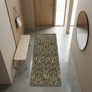 Alfombra de pasillo con diseño de castillo medieval / Alfombra de pasillo con dragón de fantasía oscura / Alfombra para sala de juegos de D&D / Decoración estilo academia oscura / Regalo para el Dungeon Master