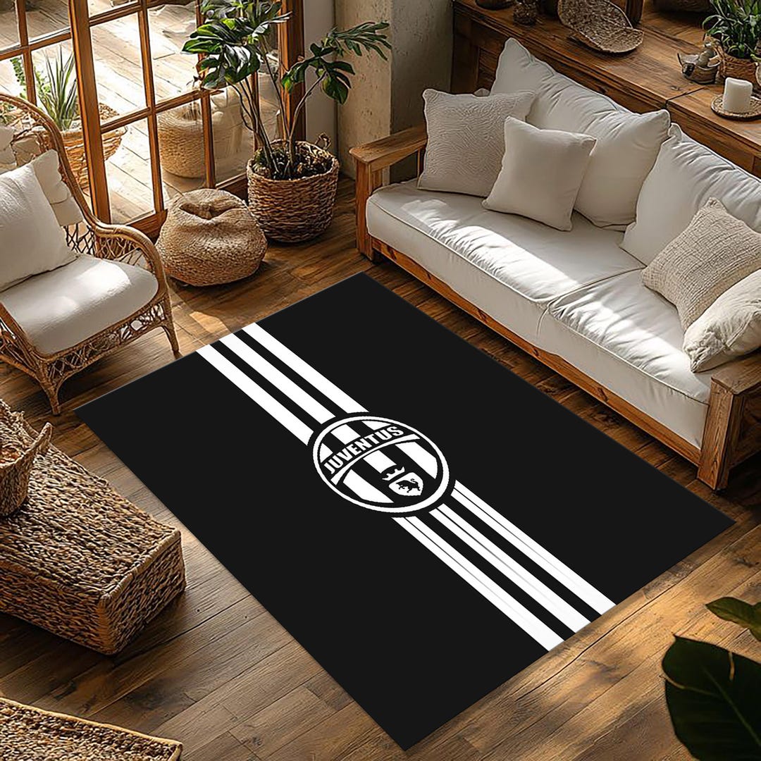 Juventus Rug, Football Gifts, Dorm Room, Football Team Rug, Champions ...