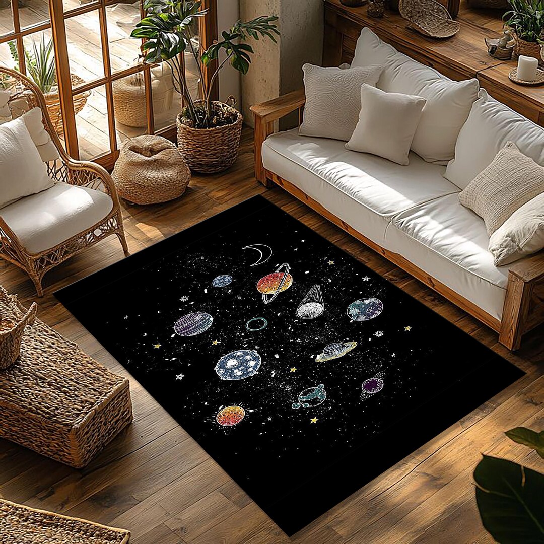 Jupiter Rug World Rug, Saturn Rug, Jupiter Rug, Moon Rug, Home Decor, Floor Rug ...