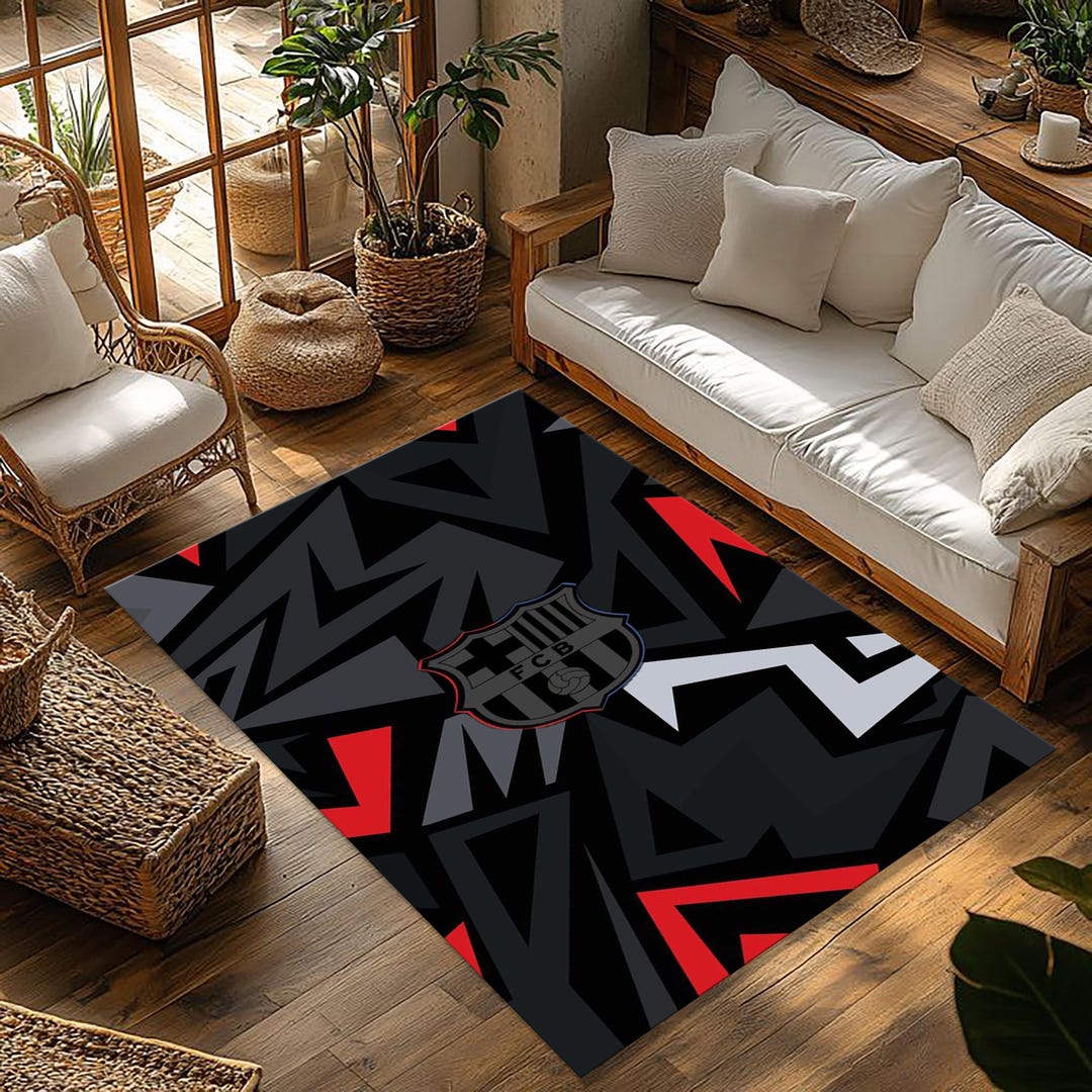 Barcelona Rug, Teen Room Rug, Living Room Rug, Area Rug, Football Team ...
