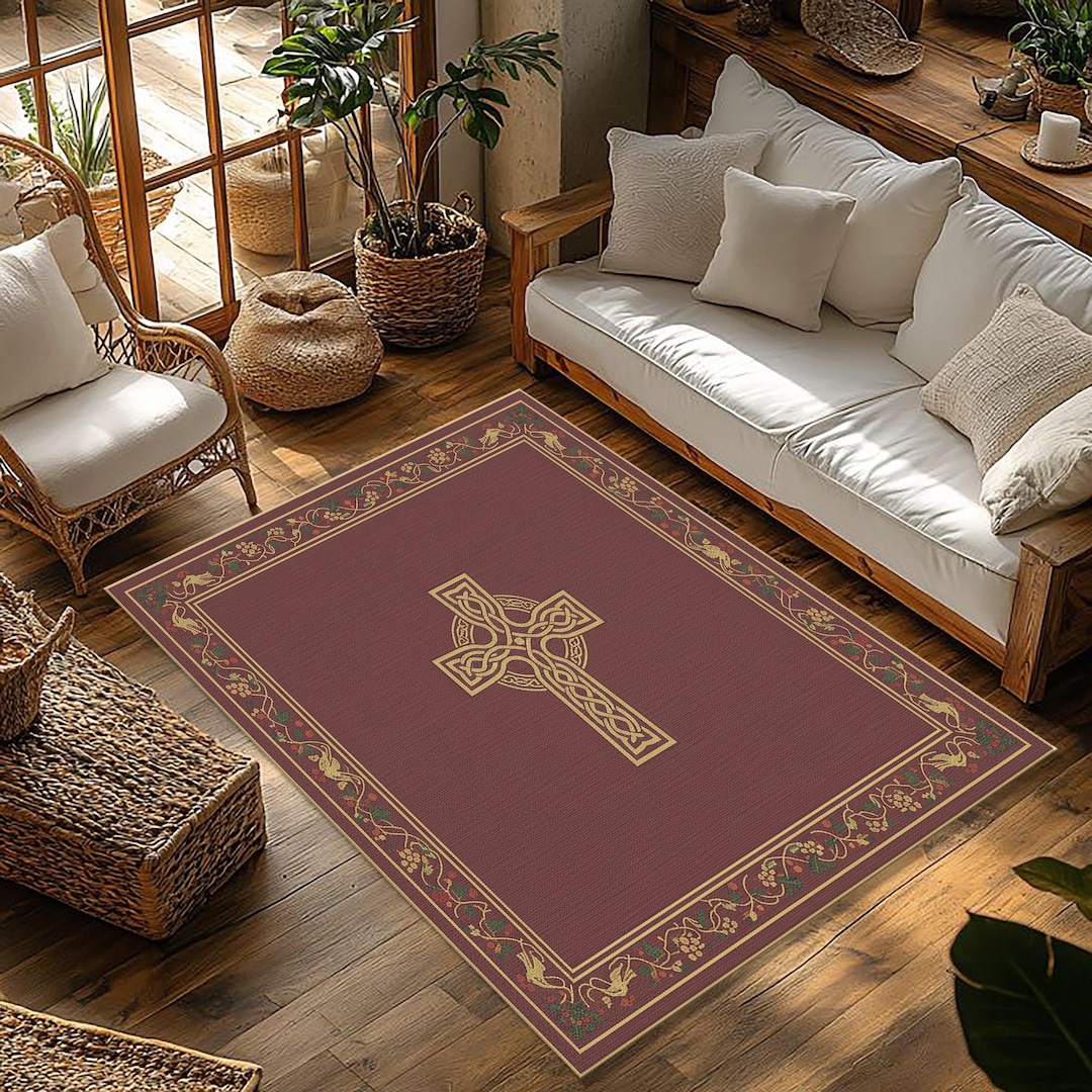 Christian Prayer Rug, Christian Prayer Mat, Cross Symbol Prayer Rug ...
