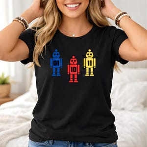 01 10 11 Robot T-Shirt | Retro Coding Humor & Computer Science Nerd Apparel