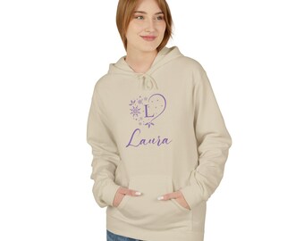 Snöflinga Monogram P Initial Hoodie | Personligt Namnskript