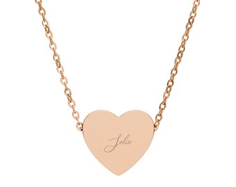 Graverbart hjärthalsband Personligt initialhänge Romantiska smycken för kvinnor Anpassad gravyr