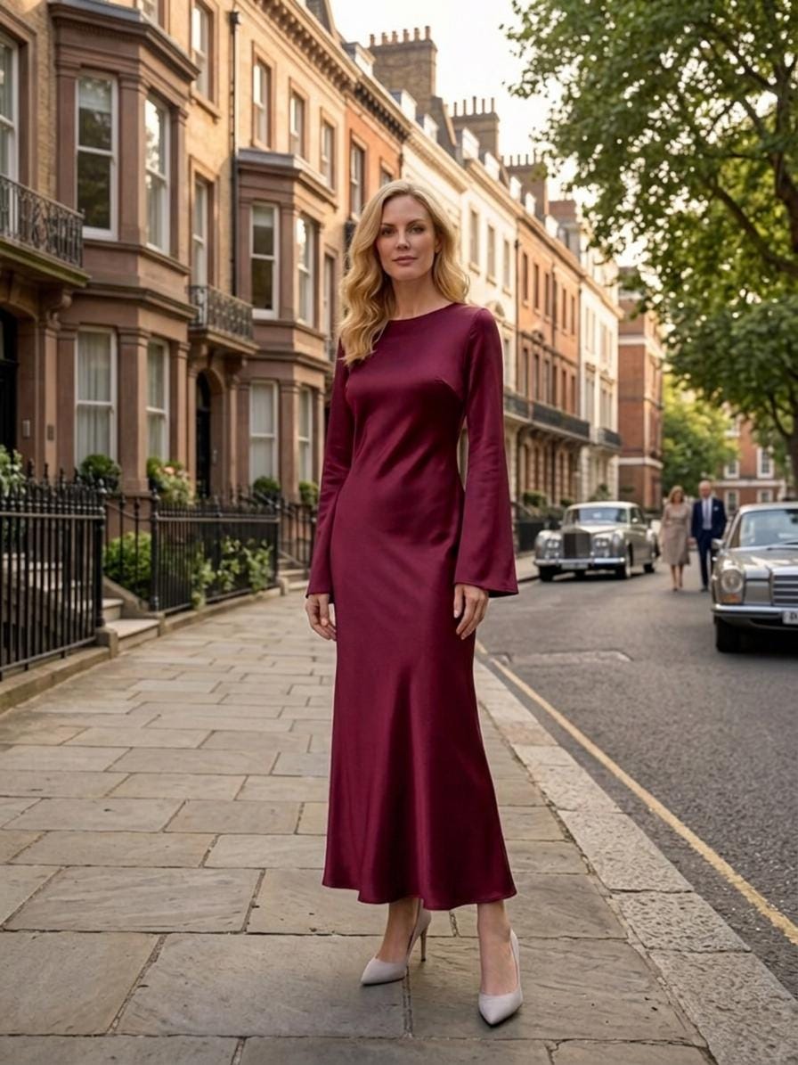 Burgundy Flare Dress - Etsy
