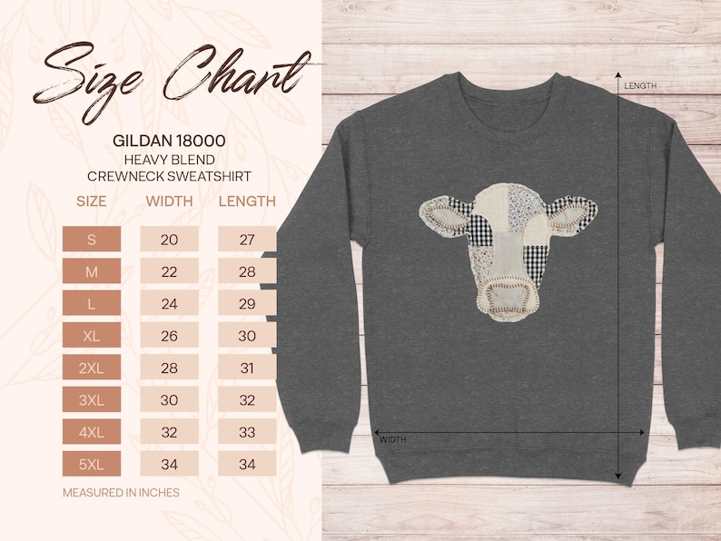 Gildan 18000 Heavy Blend Crewneck Sweatshirt, Patchwork Cow Design, Cozy Sweatshirt, Farm Animal Sweatshirt, Unisex Cow Sweatshirt