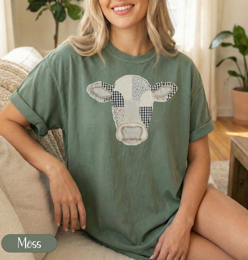 Cute cow print shirt, casual graphic tee, women's summer top, animal lover gift, farmhouse style shirt, country chic apparel