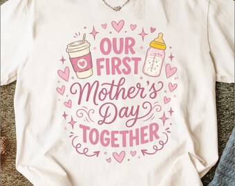 Unser erstes Muttertag zusammen T-Shirt | Neue Mutter Geschenk T-Shirt | Erste Mal Mama Shirt | Babypartygeschenk für die erwartende Mutter | Mutterschaft