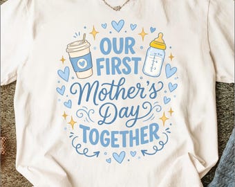 Unser erstes Muttertag zusammen T-Shirt | Neue Mom Geschenk | Zum ersten Mal Mama T-Shirt | Baby offenbaren Shirt | Werdende Mama Geschenkidee