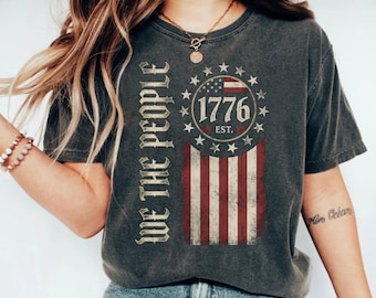 Wir, das Volk 1776 T-Shirt, Distressed American Erbdesign, Vintage politsches T-Shirt, Freiheit hergestellt, Hemd, historisches Datum Kleid